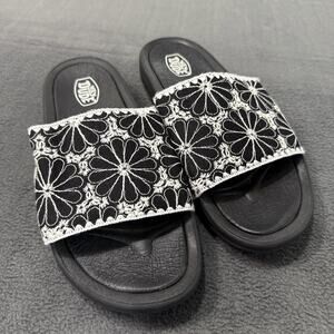 Hey Dude Chandler Eyelet Cabana Womens Sandals Size 9 Black